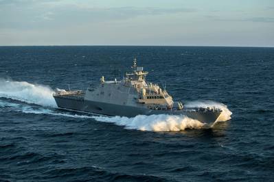 Littoral Combat Ship (LCS) 21, the future USS Minneapolis-Saint Paul, completed acceptance trials in Lake Michigan. (Photo: Lockheed Martin)