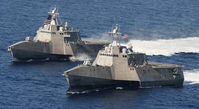 Littoral combat ships USS Independence (LCS 2) and USS Coronado (LCS 4). (U.S. Navy photo by Keith DeVinney)