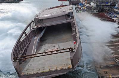 LNG-powered ferry launch: Photo credit Remontowa Shipbuilding