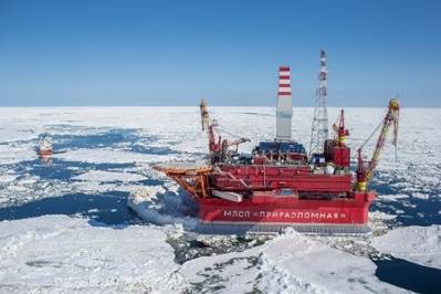 Prirazlomnaya offshore platform: Photo courtesy of Gazprom