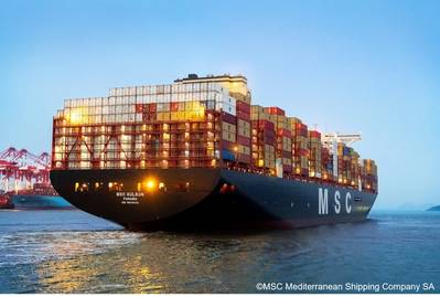 MacGregor has built a new cargo system for one of the world’s largest container ships, the MSC Gülsün. (Photo © MSC Mediterranean Shipping Company SA)
