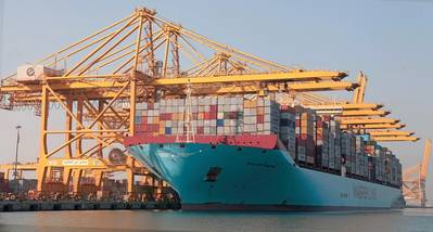 Magleby Maersk at Jebel Ali’s Terminal 2 (Photo: DP World)
