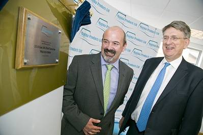 Malcolm Webb (right), Oil & Gas UK chief executive, officially opens Magma Products’ new Aberdeen office, with the company’s managing director, Paul Rushton.