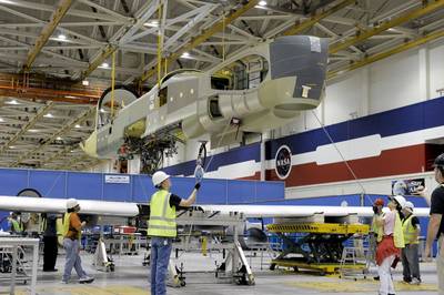 Mating Fuslage & Wings: Photo credit Northrop Grumman