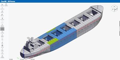 3D model  display in the ClassNK 3DViewer currently under development. © ClassNK