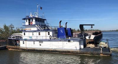 Miss Mollye D moored following the casualty. (Source: US Coast Guard)