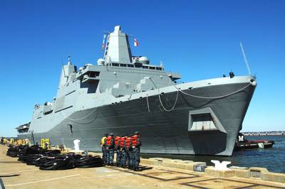 Amphibious Warship 'Arlington': Photo credit USN