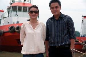 Ms. Tresya and Mr. Rudiyanto with a new-build from the Bahtera Bahari Shipyard. Haig-Brown photos courtesy of Cummins Marine