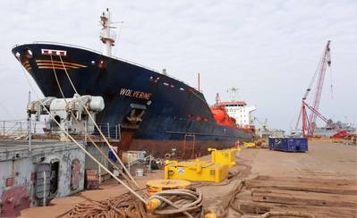 MT Wolverine Safely Moored at International Shipbreaking Ltd, LLC. (Photo: EMR)