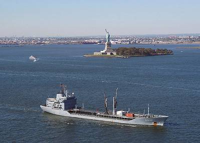 Navigating New York Harbor: Photo courtesy of USN