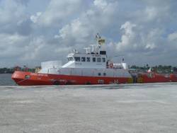 new build 36m vessel, Express Opportune, fast support intervention vessel capable of 25 knots and specifically prepared for the Anti-Piracy role.