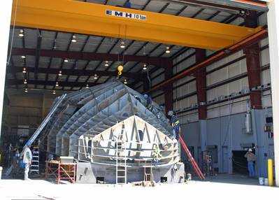  Newbuilding at the Great Lakes Shipyard in Cleveland, OH (photo courtesy of Great Lakes Shipyard)