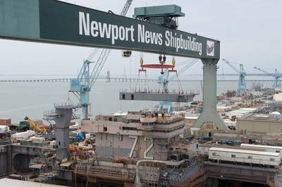 Newport NEws works on the USS Abraham Lincoln’s (CVN 72) refueling and complex overhaul (Photo by John Whalen/HII)