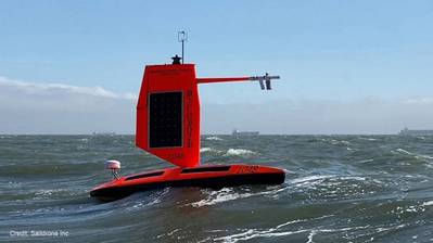 NOAA and Saildrone Inc. are piloting five specially designed saildrones in the Atlantic Ocean to gather data around the clock to help understand the physical processes of hurricanes. Photo courtesy Saildrone