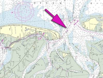 NOAA Chart 11489 shows the so-called 'magenta line': Image courtesy of NOAA