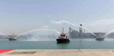 Noatum Maritime and ASRY marked the operational commencement of their joint venture with the arrival of four modern tugs. Credit: AD Ports Group
