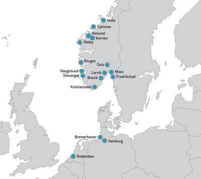 Norway Ports Map (Photo: Samskip)
