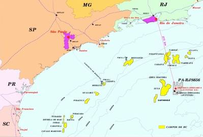 Offshore Brazil Rigs: Image credit Petrobas