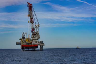 The offshore construction program for ScottishPower’s biggest-ever renewables project is officially underway with the installation of the first foundation for the East Anglia THREE offshore windfarm. Credit: ScottishPower