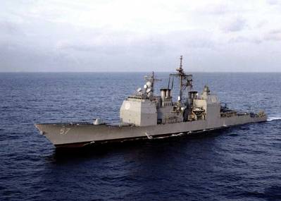 Ticonderoga-class guided missile cruiser USS Lake Champlain (CG 57) (U.S. Navy photo  by Christopher Ware)