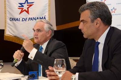 Panama Canal Administrator Jorge L. Quijano & Spanish Ambassador to Panama, Jesus Silva: Photo courtesy of ACP