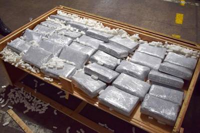Philadelphia CBP seized 709 pounds of cocaine concealed in furniture shipped from Puerto Rico. (Photo: CBP)