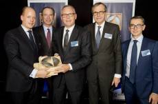 (l-r) Philip Oetker, Keith McLoughlin (President & CEO, Electrolux), Bjorn Vang Jensen, Dr Ottmar Gast and Gregoire Letort (Chief Purchasing Officer, Electrolux).