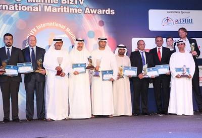 Photo: At the award ceremony: Capt. Abdul Wahab M. Al Diwani, representing IMO’s Integrated Technical Cooperation Program’s Regional partner - the Regional Organization for the Protection of the Marine Environment/ Marine Emergency Mutual Aid Centre (ROPME/MEMAC) - receiving the award on behalf of the GloBallast Project.