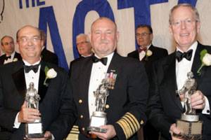 Photo caption (from left to right): Ronald Widdows, Group President and CEO of Neptune Orient Lines (NOL) of Singapore, parent company of American President Lines (APL); Admiral Thad W. Allen, Commandant, United States Coast Guard; Donald Kurz, President and CEO of Keystone Shipping Company