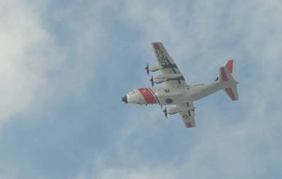 File photo: An HC-130 Hercules aircrew from Coast Guard Air Station Elizabeth City in Elizabeth City flies overhead (U.S. Coast Guard photo by Brandyn Hill)