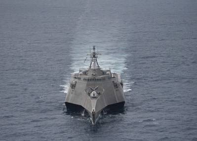 File photo: U.S. Navy littoral combat ship USS Coronado (LCS 4) underway conducting exercises in the South China Sea in 2017. (Photo: Amy Ressler / U.S. Navy)