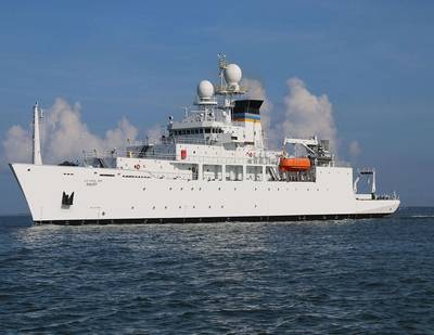 Photo of USNS Maury (T-AGS 66) Constructed by Halter Marine for the U.S. Navy. Courtesy of Halter Marine and the U.S. Navy.