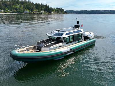 Photo of a security rapid response boat, similar to the vessel that will be  custom built for the Canaveral Port Authority (Photo: Life Proof Boats)