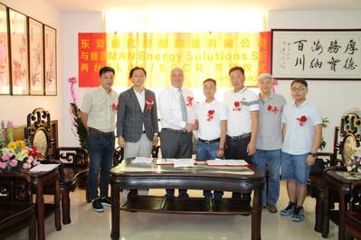 Pictured in Guangdong at the signing of the contract for the MAN 48/60CR engine (Photo: MAN Energy Solutions)