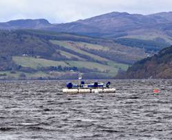 Pictured is the AWS-III wave energy test device deployed in Scotland’s Loch Ness.