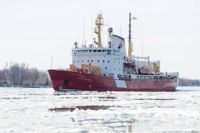The CCGS Pierre Radisson, a 320' ice breaker from the Canadian Coast Guard (Source: John E Heintz Jr / Shutterstock.com)