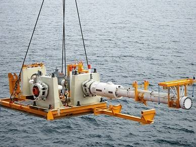 Pipeline End Module placed at the end of the pipeline to make it possible to clean (pigg) the pipeline and at the same time connecting it to the export line. Photo: Kongsberg