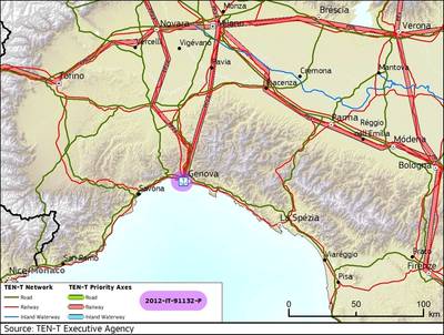 Port of Genoa: Map courtesy of TEN-T