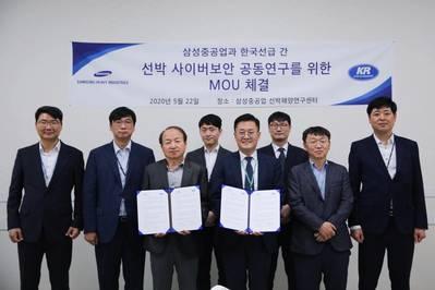 Representatives from both Korean Register and Samsung Heavy Industries following the MOU signing. (Photo: KR)