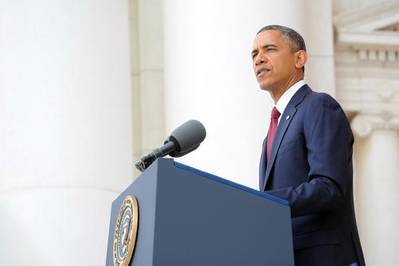 President Obama at Arlington National Cemetery: Photo credit USCG