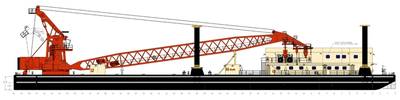  Profile of USACOE Crane Barge to be built by Conrad at its Morgan City Shipyard. (Image: Conrad)