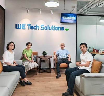 From left: Lisa Li, Project Engineer; Monica Sun, Taiwan agent; Colin Fang, General Manager; and Henry Li, Sales Manager. © WE Tech Solutions