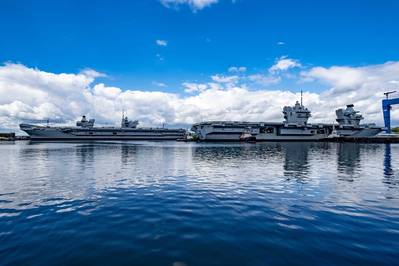 Queen Elizabeth Aircraft Carriers at Babcock Rosyth facilities (Library shot)