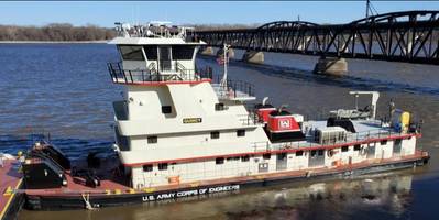 Quincy was built in 2008 and joins five other vessels in the Mississippi River Structures Maintenance fleet located at the Mississippi River Project Office in Pleasant Valley, Iowa. Its function is to serve as the primary towing vessel for the fleet’s new Quad Cities Crane barge. (Photo: U.S. Army Corps of Engineers)