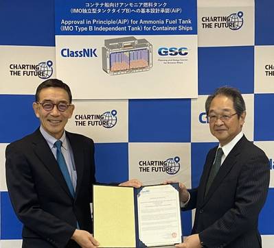 R to L: Shinjiro Mishima, Representative Director, GSC and Hiroaki Sakashita, President & CEO, ClassNK (Credit: ClassNK)