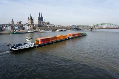 Rain in past few days has raised Rhine river water levels in Germany, with vessels able to carry more cargo. Credit: Adobe Stock/gehapromo