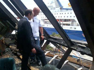 RCI CEO Inspects the Damage: Photo credit RCI