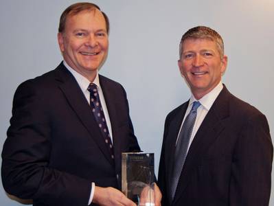 Richard Hadsall receives Lifetime Achievement Award from MTN's CEO Errol Olivier: Photo credit MTN