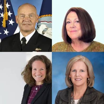 Rear Admiral Mark Buzby (top left), Kathleen Haines (top right), Denise Kurtulus (bottom left) and Rear Admiral Mary E. Landry (bottom right). (Courtesy Sea Machines)