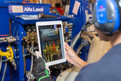 AR Remote troubleshooting for an Alfa Laval purifier. © Alfa Laval